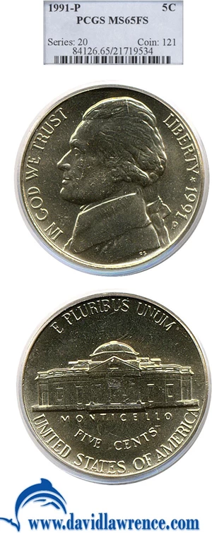 image for: 1991-P 5c PCGS MS65 FS