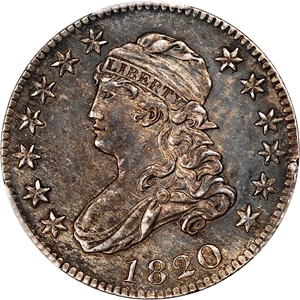 image for: 1820 25c PCGS AU50 (Small 0)