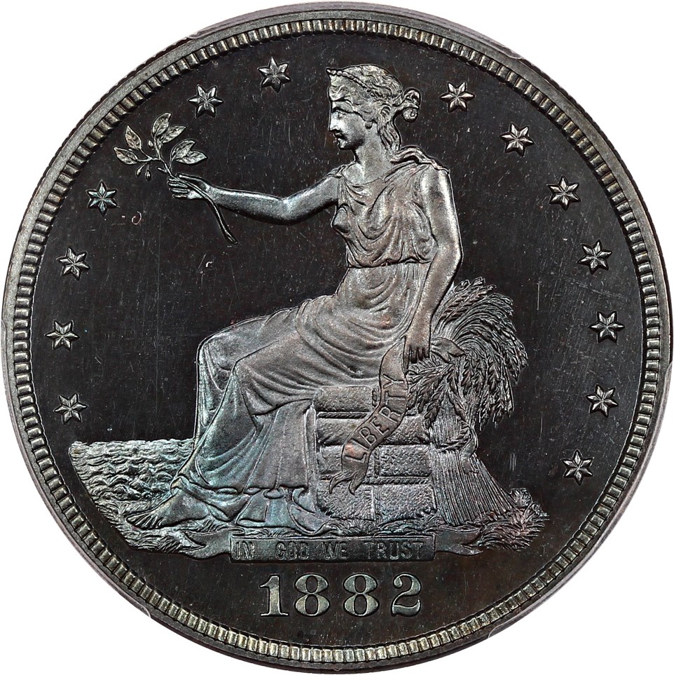 image for: 1882 Trade$ PCGS/CAC Proof 65 CAM ex: D.L. Hansen