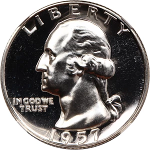 image for: 1957 25c NGC Proof 67 CAM