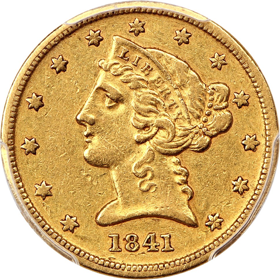 image for: 1841-D $5 PCGS/CAC VF35 (Small D)