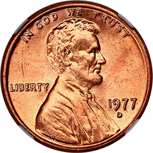 image for: 1977-D 1c NGC MS66 RD