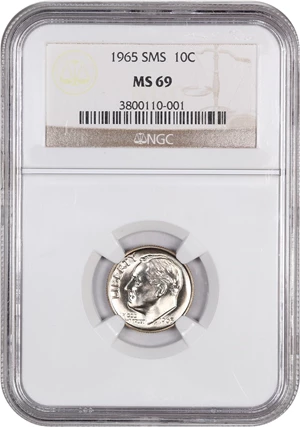 image for: 1965 10c NGC MS69 (Special Mint Set)