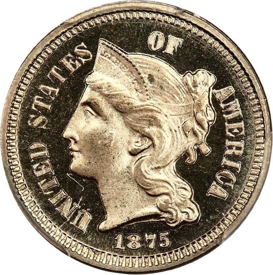 image for: 1875 3cN PCGS/CAC Proof 66 CAM