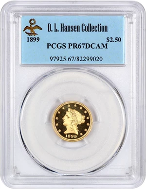 image for: 1899 $2 1/2 PCGS Proof 67 DCAM