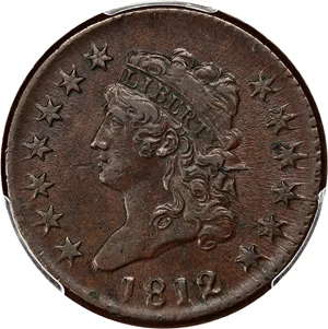 image for: 1812 1c PCGS/CAC AU55 (Large Date)
