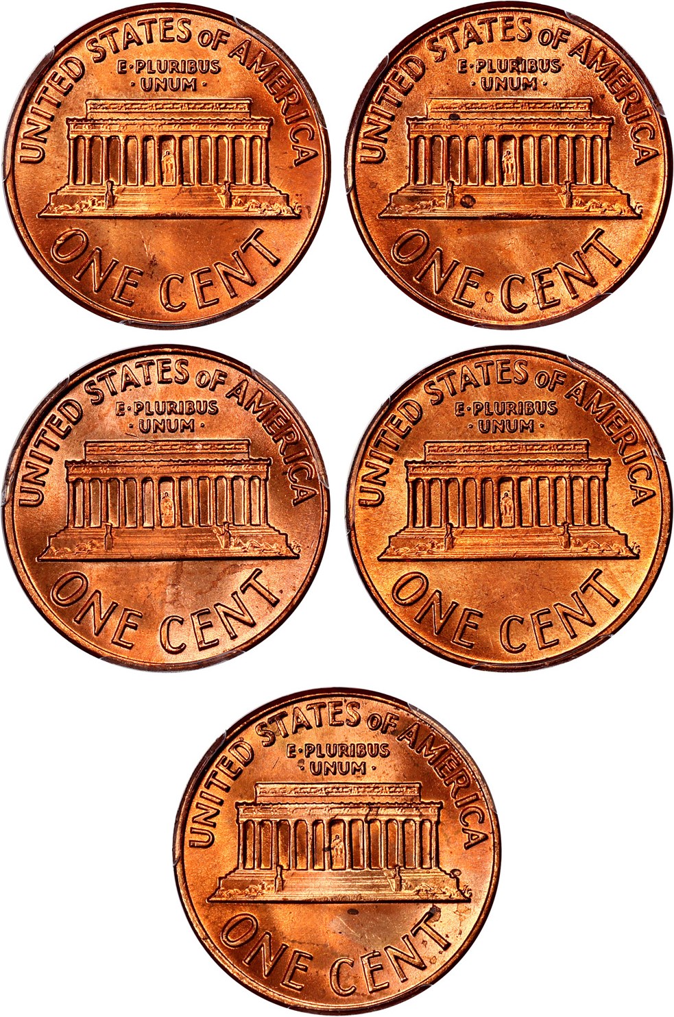 image for: Lot of 1972 1c PCGS MS66 RD (5 Coins)