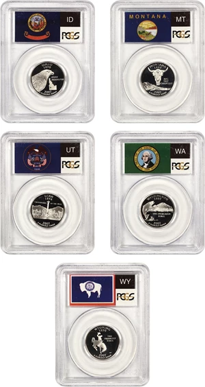 image for: 2007-S Statehood Quarter Set 25c PCGS Proof 69 DCAM (5 Coins)