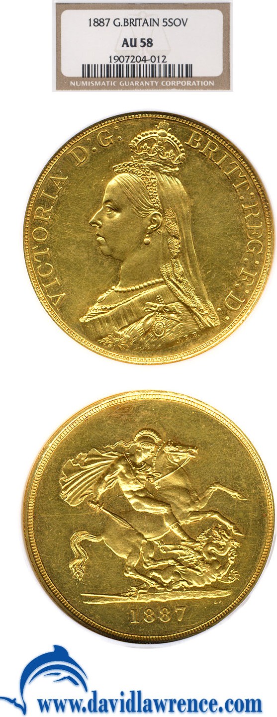 1887 G£5 MS (KM# 769                    ) thumbnail 2