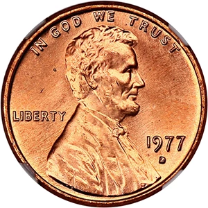 image for: 1977-D 1c NGC MS66 RD