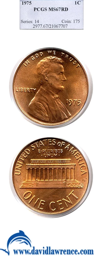 image for: 1975 1c PCGS MS67 RD