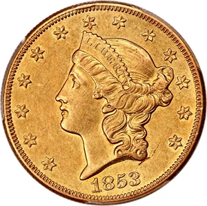image for: 1853-O $20 PCGS AU53