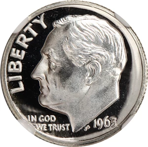 image for: 1963 10c NGC Proof 69 UCAM