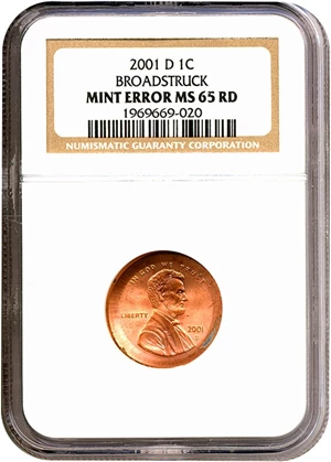 image for: 2001-D 1c NGC MS65 RD - Broadstruck