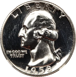 image for: 1958 25c NGC Proof 67 CAM
