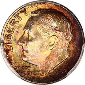 image for: 1952-D 10c PCGS MS65 FB