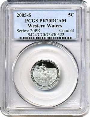 image for: 2005-S 5c Western Waters PCGS Proof 70 DCameo