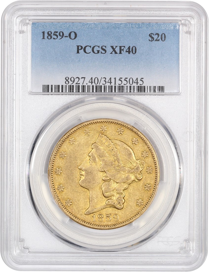 image for: 1859-O $20 PCGS XF40