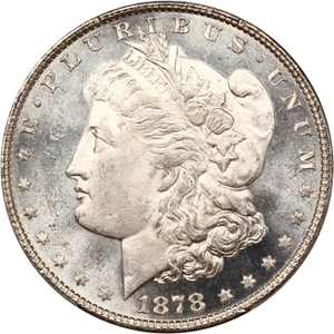 image for: Top 100 VAM: 1878 8TF $1 PCGS MS64 PL (VAM-23, Crazy Lips)