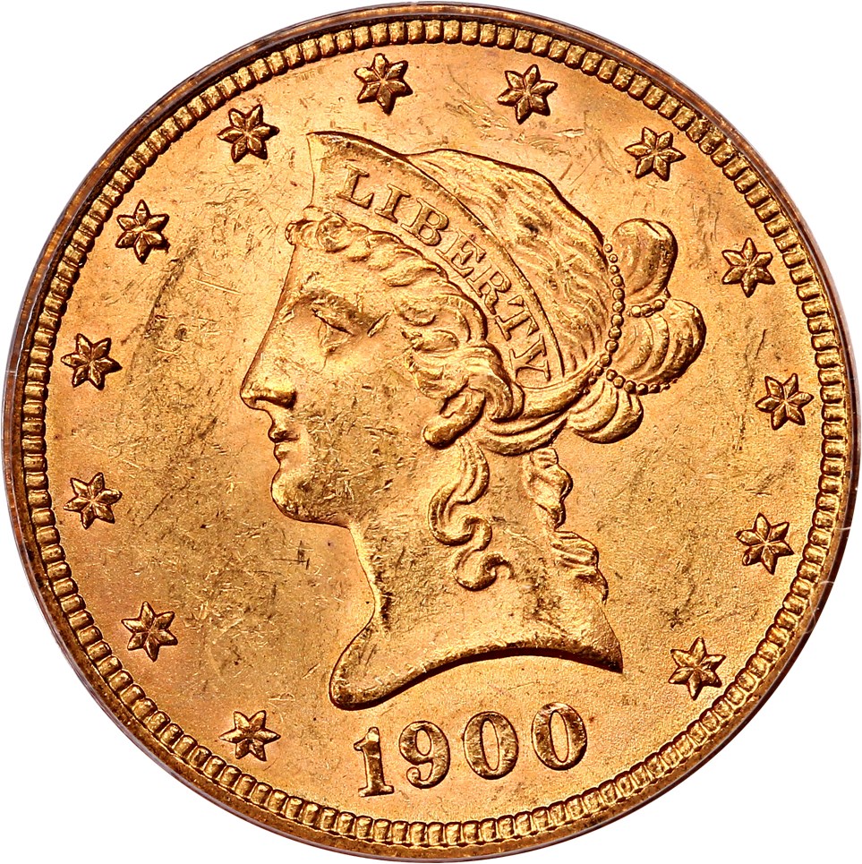 image for: 1900 $10 PCGS MS62 (OGH)