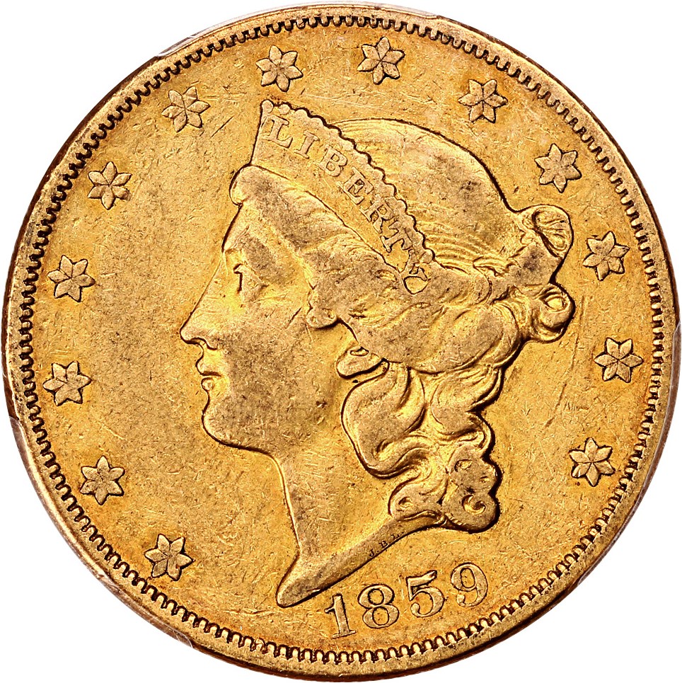 image for: 1859-O $20 PCGS XF40