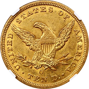 image for: 1854-O $10 NGC/CAC AU58 (Large Date)