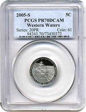 image for: 2005-S 5c Western Waters PCGS Proof 70 DCameo