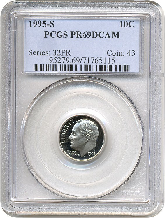 image for: 1995-S 10c  PCGS Proof 69 DCameo