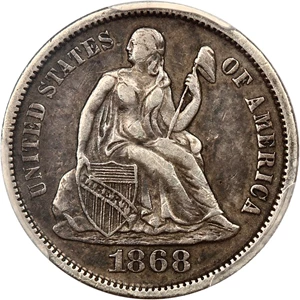 image for: 1868-S 10c PCGS VF35