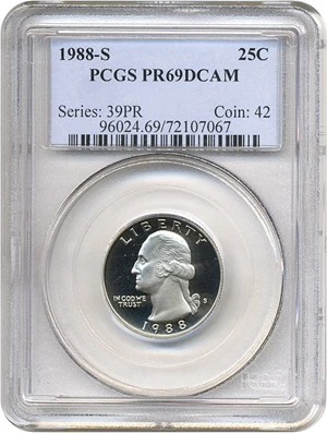 image for: 1988-S 25c PCGS Proof 69 DCameo