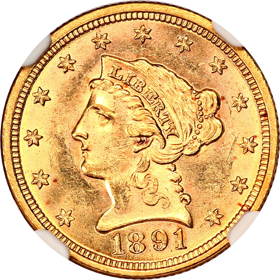 image for: 1891 2 1/2 NGC MS63 (Double Die Reverse)