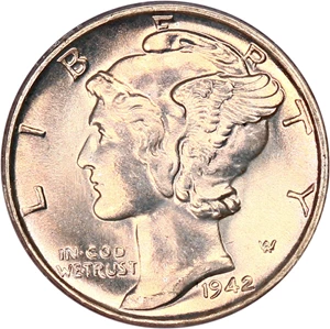 image for: 1942-S 10c PCGS MS66