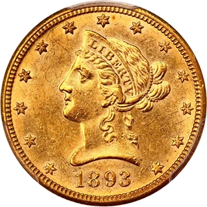 image for: 1893-O $10 PCGS MS61