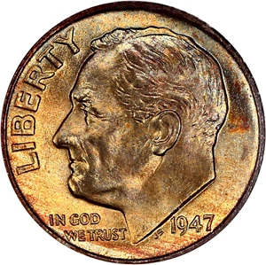 image for: 1947 10c NGC MS66 FB