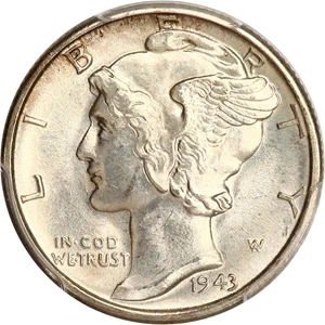 image for: 1943-D 10c PCGS MS66