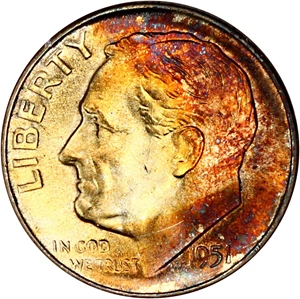 image for: 1951-S 10c NGC MS66