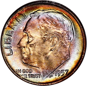 image for: 1957-D 10c NGC MS66 FB