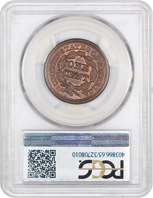 image for: 1846 1c PCGS MS65 RB (N-5, Small Date) Ex: Pogue Collection / Nafzger