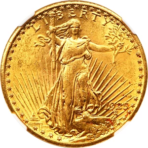 image for: 1925 $20 NGC UNC Details (Obv Cleaned)