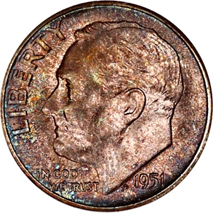 image for: 1951-S 10c NGC MS66 FB