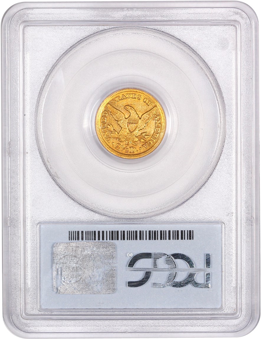image for: 1857-D 2 1/2 PCGS AU55