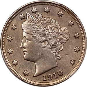 image for: 1910 5c PCGS AU Details (Cleaned)