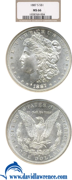 image for: 1887-S $1 NGC MS66