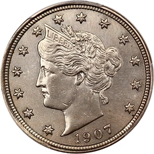 image for: 1907 5c PCGS AU Details (Surfaces Smoothed)