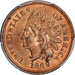 image for: 1869/69 1c PCGS MS64 RB (RPD, FS-301, S-3, 008.3)