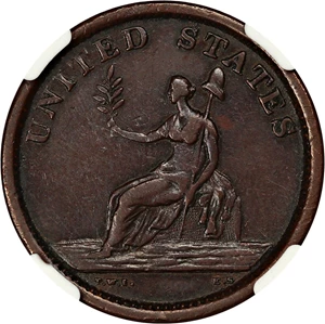 image for: 1783 Washington Copper NGC XF45 BN (Military, Large Bust)