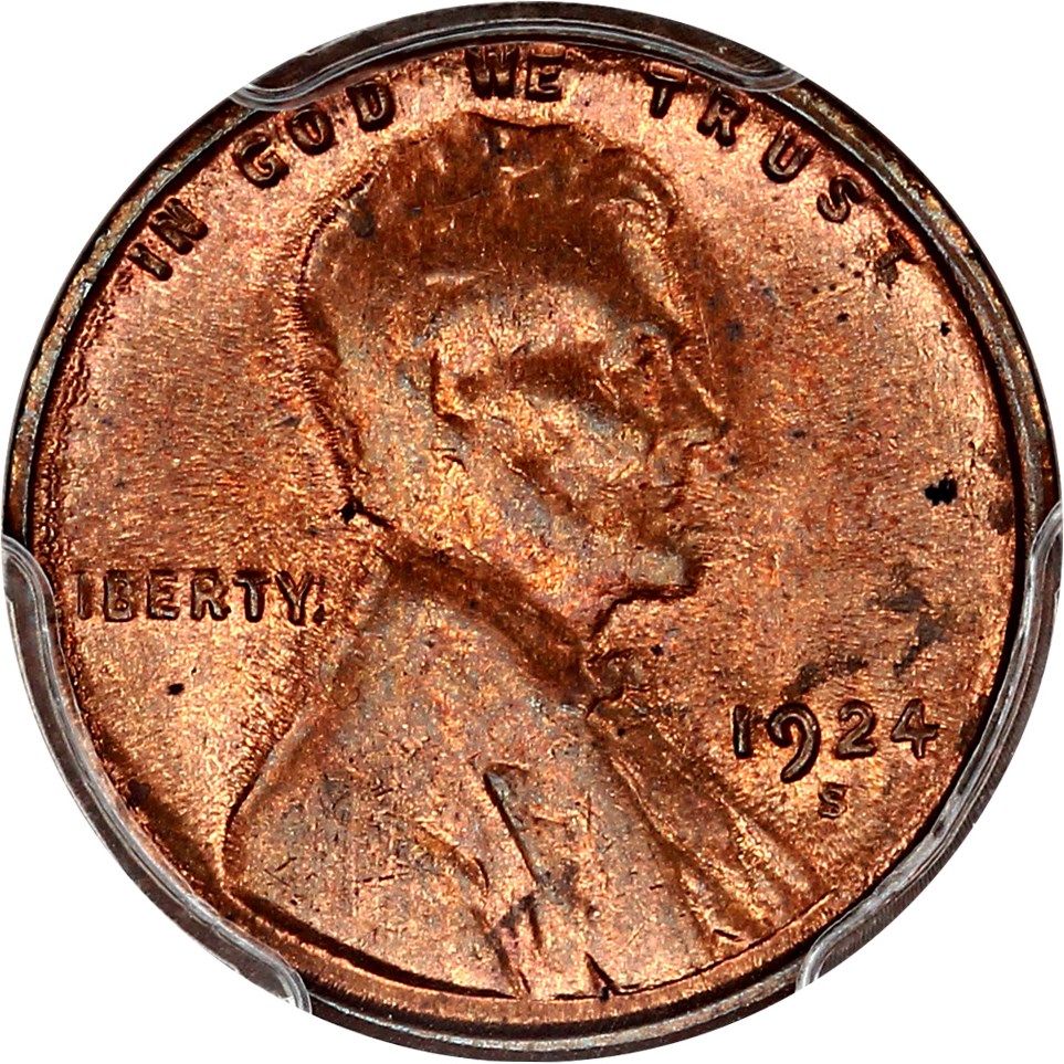 image for: 1924-S 1c PCGS MS63 RB