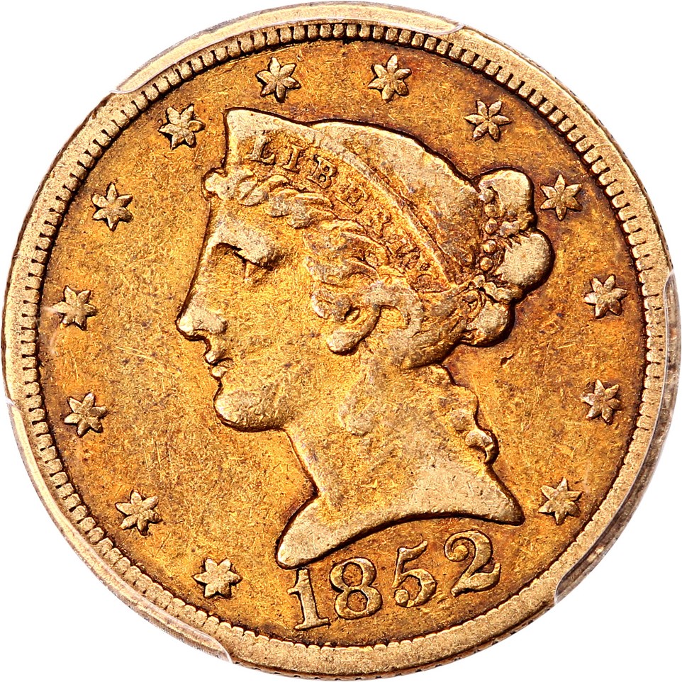 image for: 1852-C $5 PCGS VF30