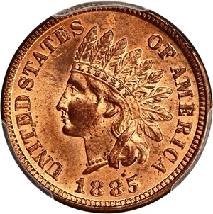 image for: 1885 1c PCGS MS65 RD