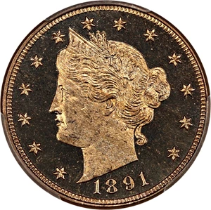 image for: 1891 5c PCGS Proof 65 CAM